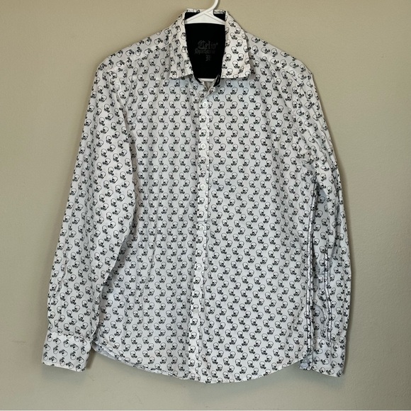 Celio Sportswear Other - Celio Sportswear Mens Skull Button‎ Down Cotton Shirt Size Medium